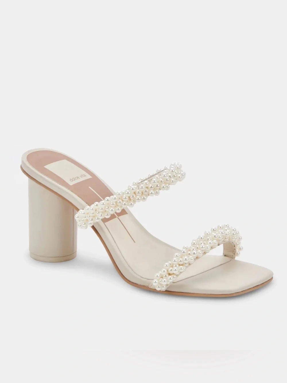 Dolce Vita Noel White Ivory Block Heel